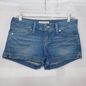 Guess Womens 27 Low Rise Blue Denim jean Shorts 2.25" Inseam
